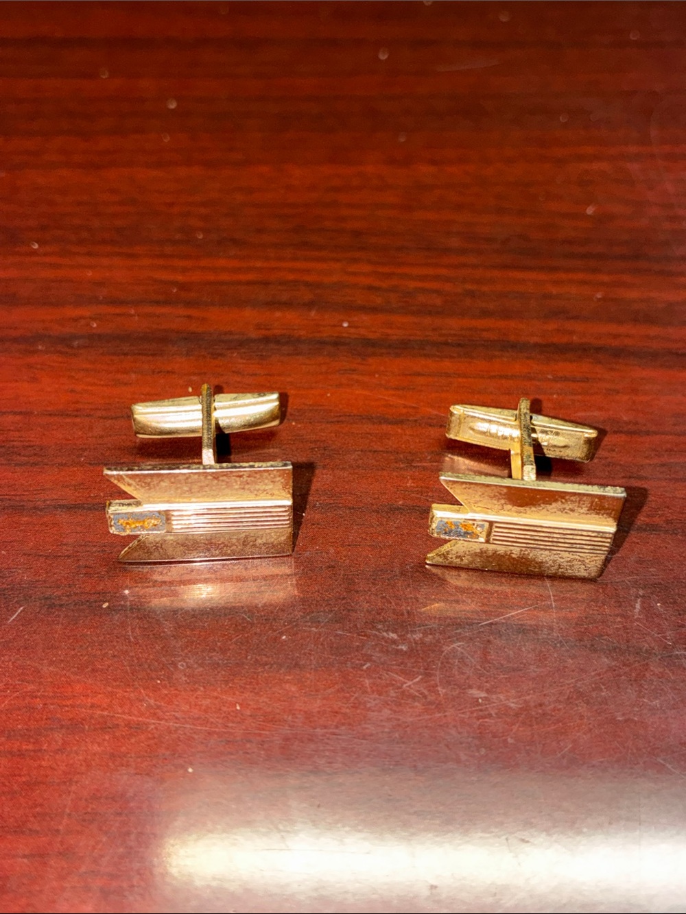 Gentry Gold-Tone Geometric Men’s Cufflinks